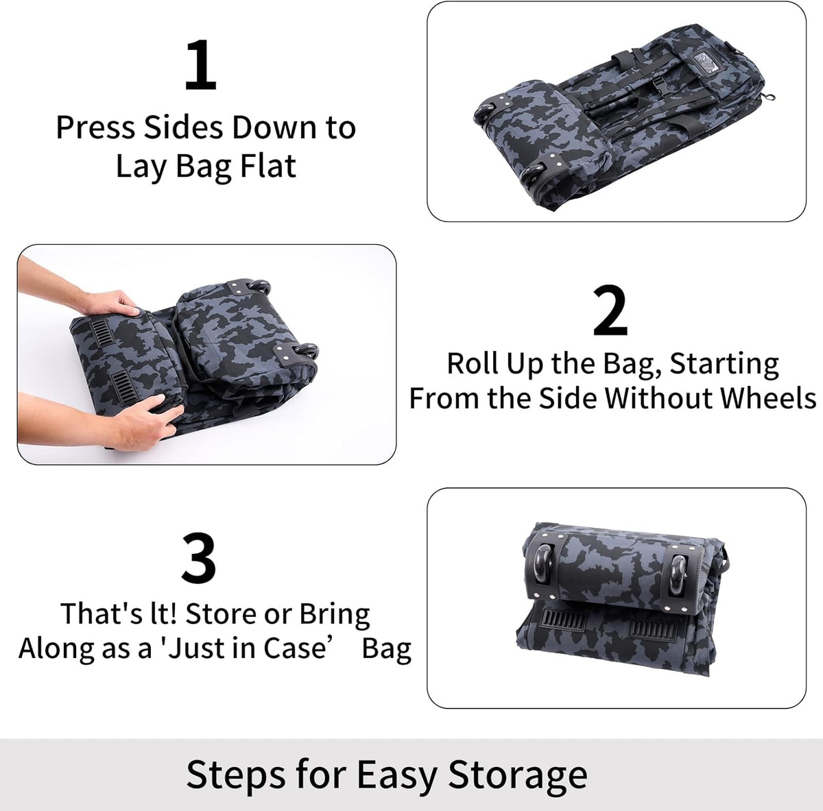 80L Travel Rolling Duffel Bag with wheels, Military Tactical Wheeled Foldable for Deployment Travel Camping Sports