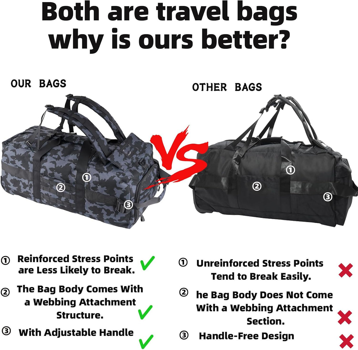 80L Travel Rolling Duffel Bag with wheels, Military Tactical Wheeled Foldable for Deployment Travel Camping Sports