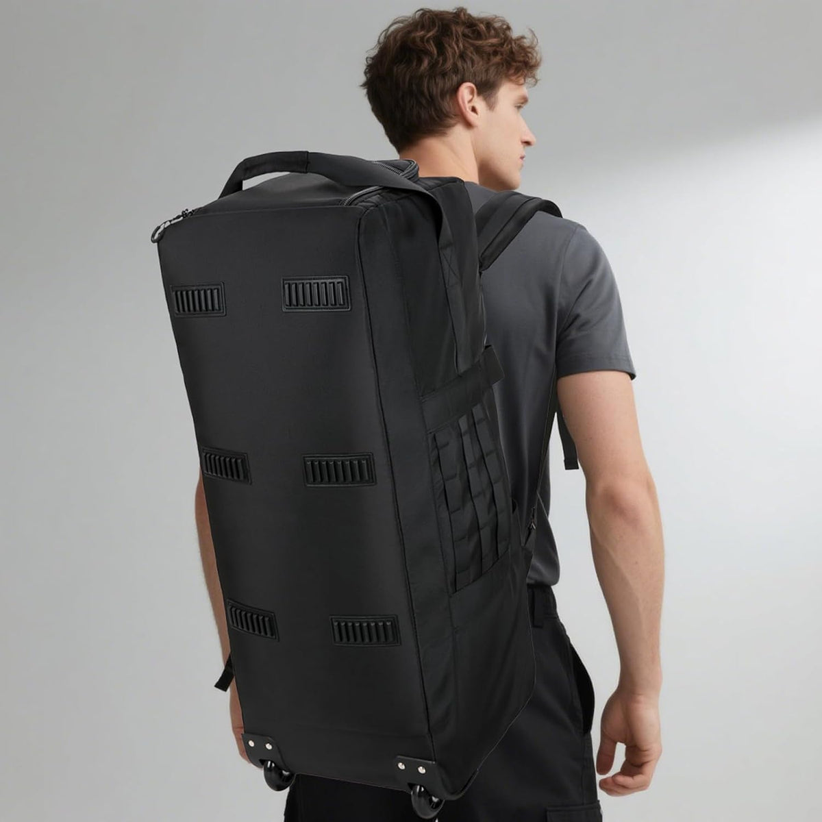 80L Travel Rolling Duffel Bag with wheels, Military Tactical Wheeled Foldable for Deployment Travel Camping Sports