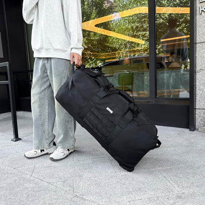 80L Travel Rolling Duffel Bag with wheels, Military Tactical Wheeled Foldable for Deployment Travel Camping Sports