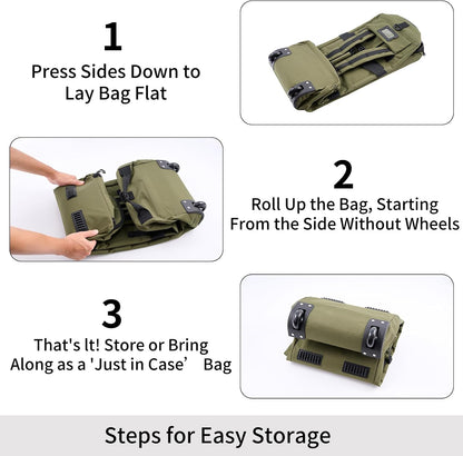 80L Travel Rolling Duffel Bag with wheels, Military Tactical Wheeled Foldable for Deployment Travel Camping Sports