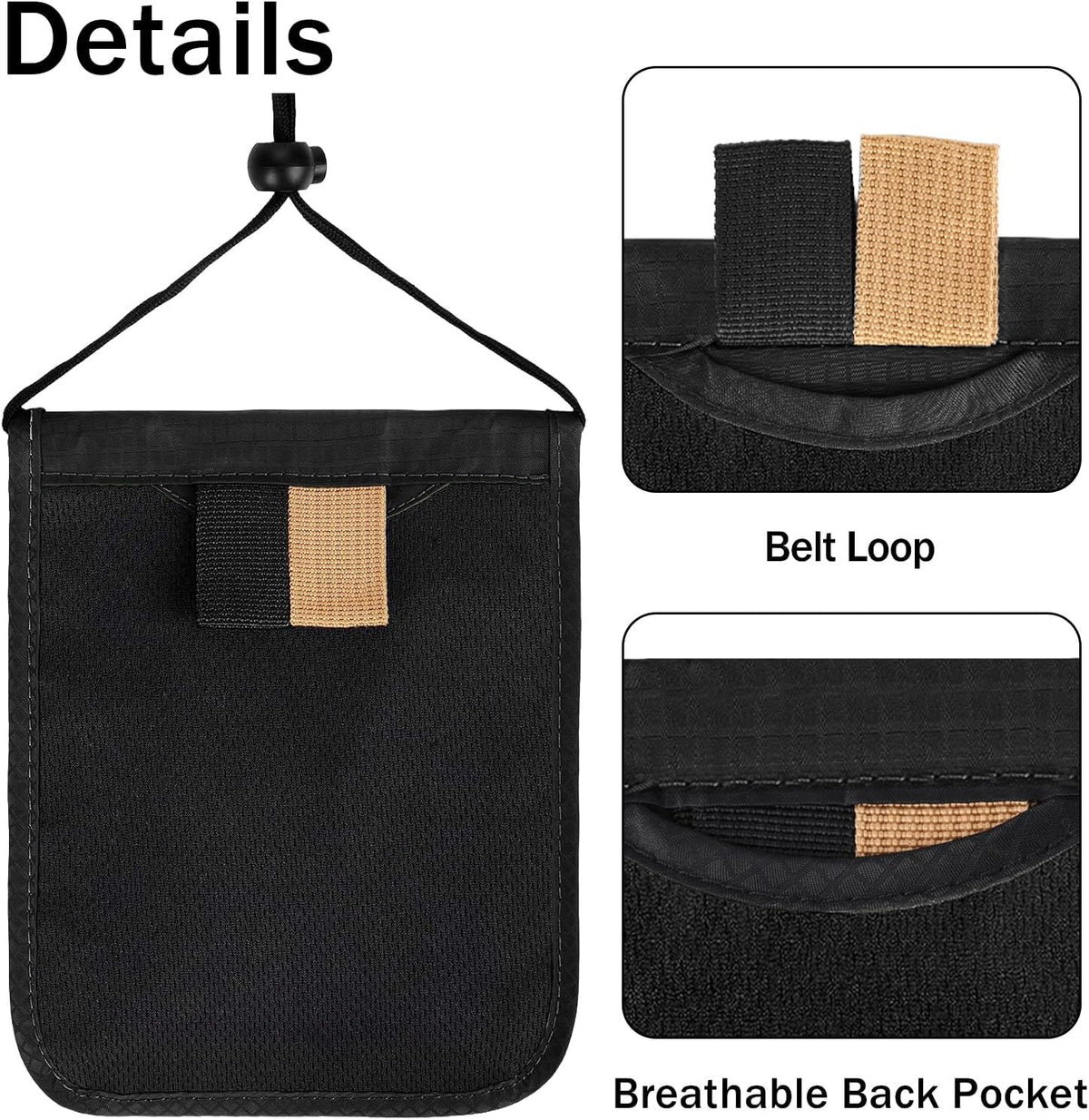 Travel Neck Wallet Women Men RFID Blocking Hidden Passport Holder | Unisex, Traveling Neck Wallets, Slim, Hanging Pouch, Travel Document Holder, 6 Pockets, Blue