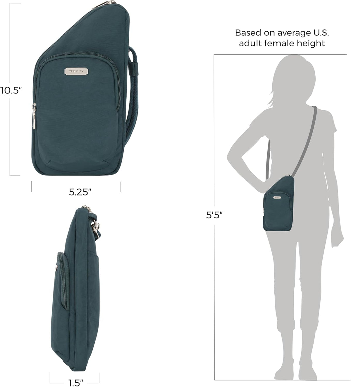 Essentials - Anti-Theft - Compact Crossbody Bag - Peacock