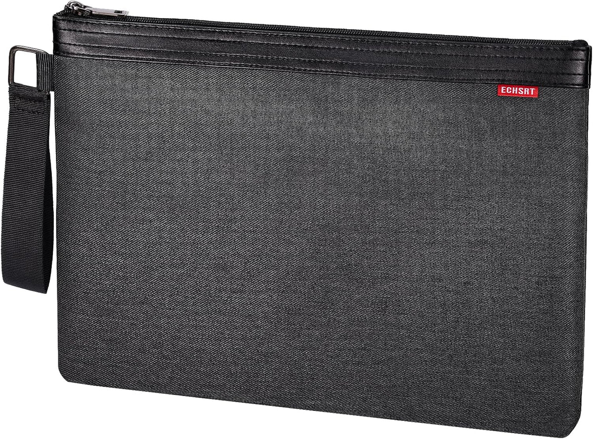 File Folder Document Organizer for Travel, Document Bag Zipper Pouch for Men & Women Black