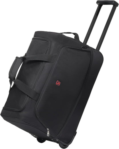 Small Rolling Duffle Bag with Wheels, Travel 22 inch Carry On Luggage Unisex-Adult Short Term Trips Expandable 50L to 60L