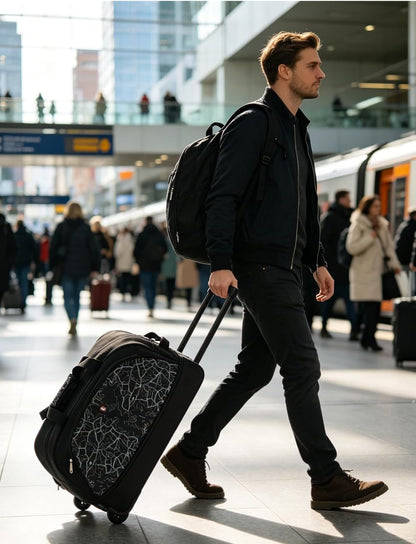 Small Rolling Duffle Bag with Wheels, Travel 22 inch Carry On Luggage Unisex-Adult Short Term Trips Expandable 50L to 60L