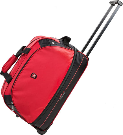 Small Rolling Duffle Bag with Wheels, Travel 22 inch Carry On Luggage Unisex-Adult Short Term Trips Expandable 50L to 60L