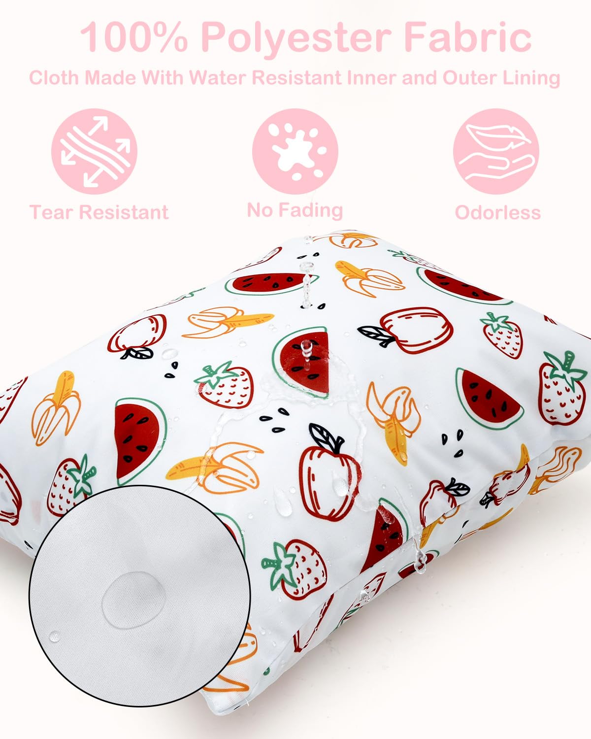 2pcs Superior Waterproof Wet Dry Bags,Reusable with Two Zippered Pockets, Baby Cloth Diaper Wet Bags,Travel,Beach,Pool,Daycare,Soiled Baby Items,Yoga Gym Bag,Wet bag for Swimsuit