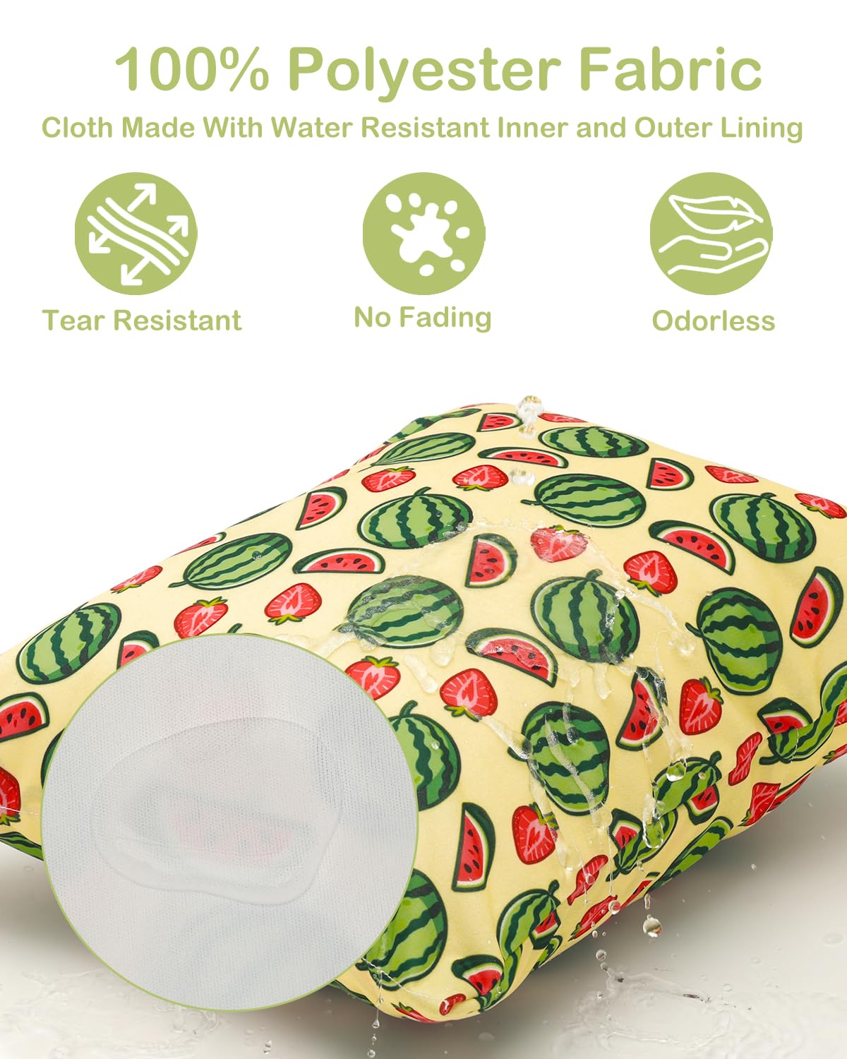 2pcs Superior Waterproof Wet Dry Bags,Reusable with Two Zippered Pockets, Baby Cloth Diaper Wet Bags,Travel,Beach,Pool,Daycare,Soiled Baby Items,Yoga Gym Bag,Wet bag for Swimsuit