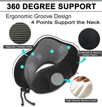 Travel Pillow and Blanket Set Neck Pillows Soft Blankets with Sleep Mask Travel Essentials for Airplane Car Memory Foam Blue Green