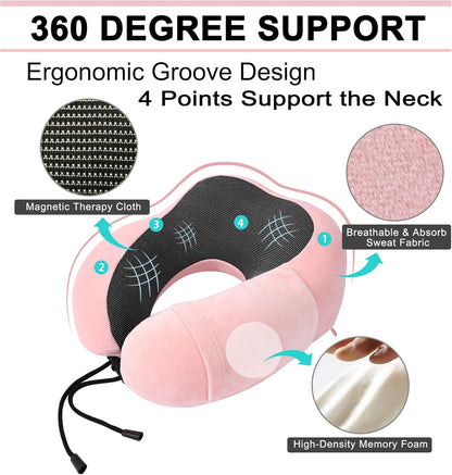 Travel Pillow and Blanket Set Neck Pillows Soft Blankets with Sleep Mask Travel Essentials for Airplane Car Memory Foam Blue Green