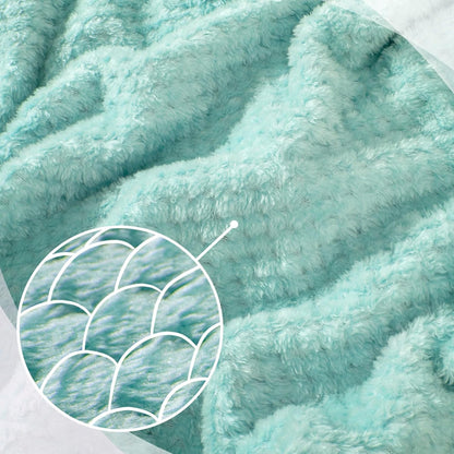 Travel Pillow and Blanket Set Neck Pillows Soft Blankets with Sleep Mask Travel Essentials for Airplane Car Memory Foam Blue Green