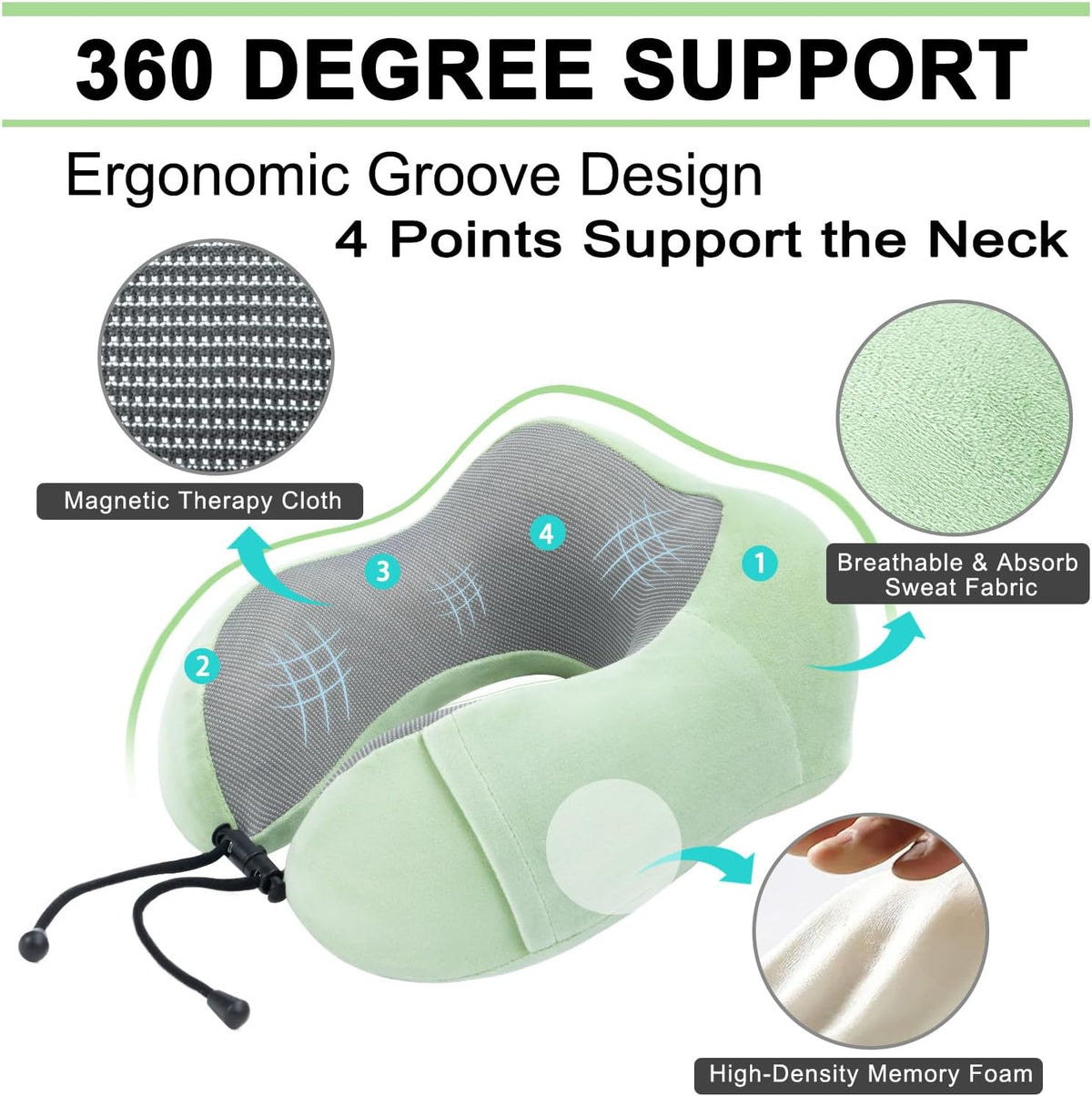 Travel Pillow and Blanket Set Neck Pillows Soft Blankets with Sleep Mask Travel Essentials for Airplane Car Memory Foam Blue Green