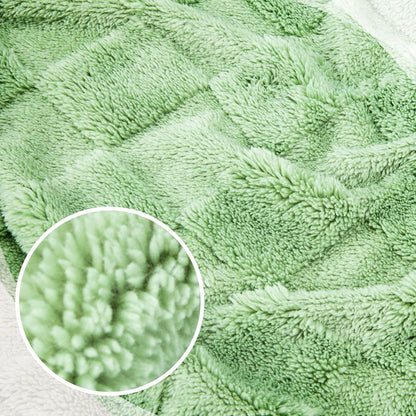 Travel Pillow and Blanket Set Neck Pillows Soft Blankets with Sleep Mask Travel Essentials for Airplane Car Memory Foam Blue Green