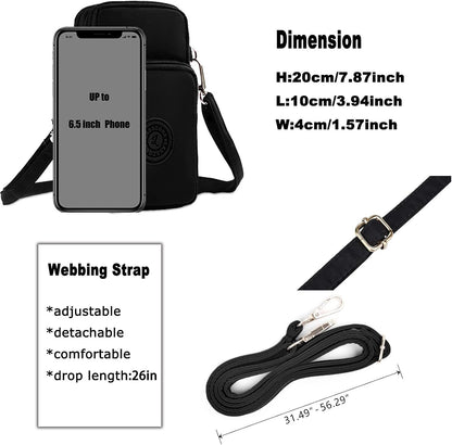 Waterproof Nylon Cute Crossbody Cell Phone Purse Smartphone Wallet Bag for Women
