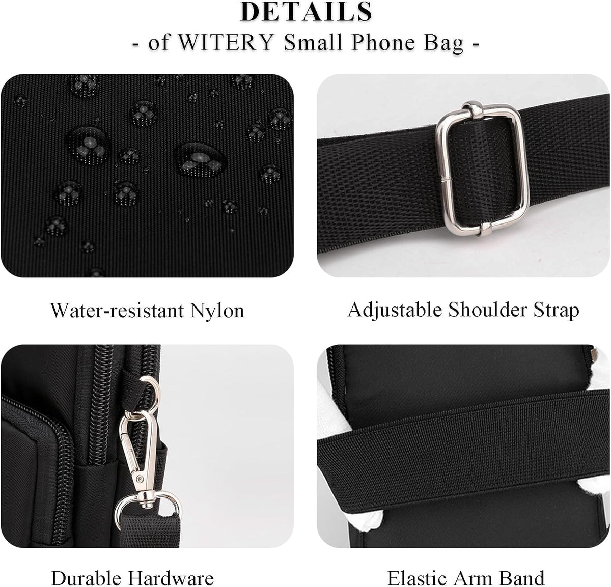Waterproof Nylon Cute Crossbody Cell Phone Purse Smartphone Wallet Bag for Women
