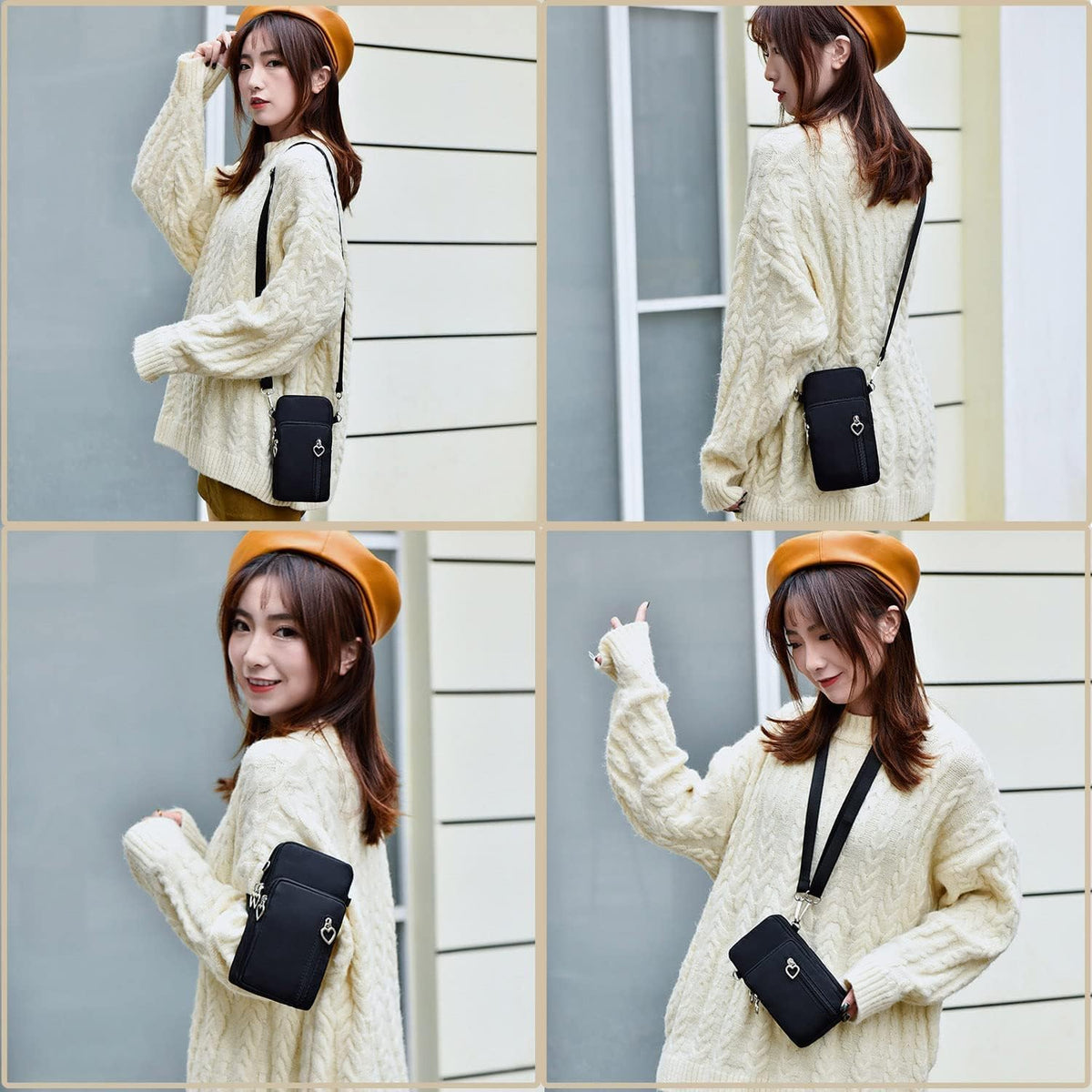 Waterproof Nylon Cute Crossbody Cell Phone Purse Smartphone Wallet Bag for Women