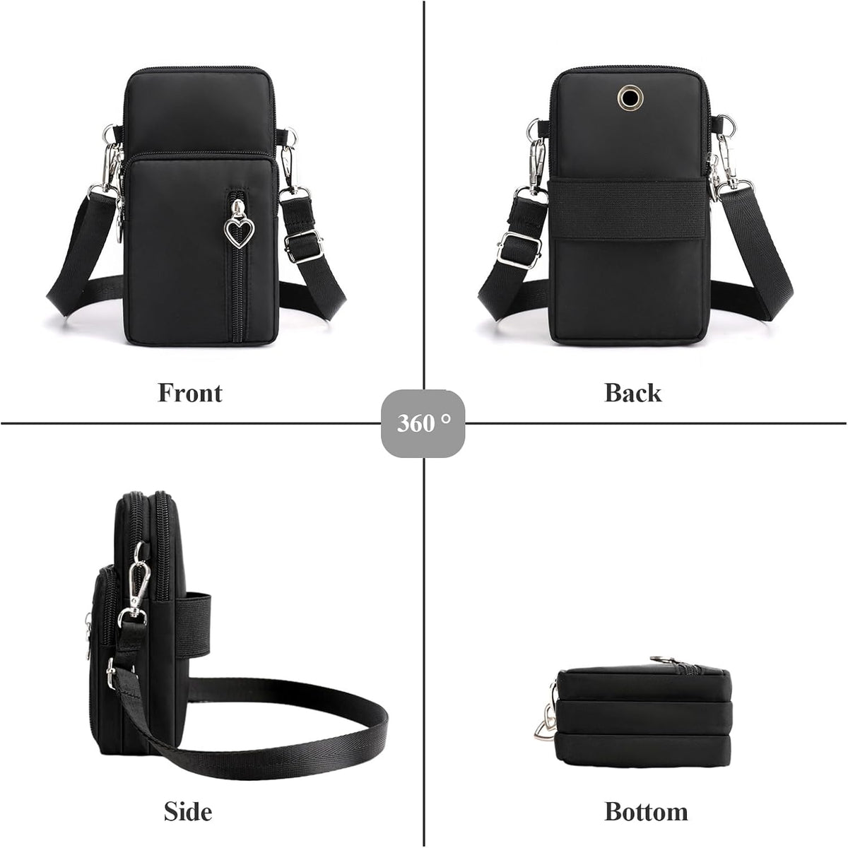 Waterproof Nylon Cute Crossbody Cell Phone Purse Smartphone Wallet Bag for Women
