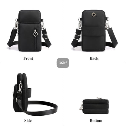 Waterproof Nylon Cute Crossbody Cell Phone Purse Smartphone Wallet Bag for Women