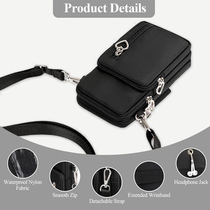 Waterproof Nylon Cute Crossbody Cell Phone Purse Smartphone Wallet Bag for Women