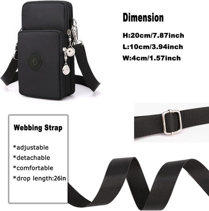 Waterproof Nylon Cute Crossbody Cell Phone Purse Smartphone Wallet Bag for Women