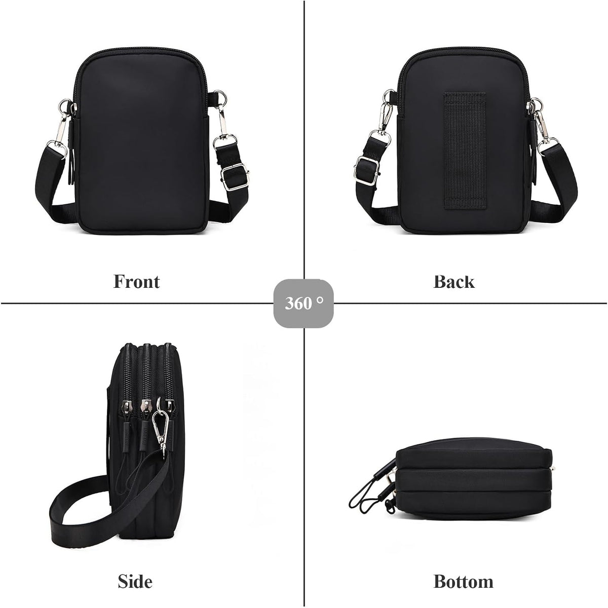 Waterproof Nylon Cute Crossbody Cell Phone Purse Smartphone Wallet Bag for Women