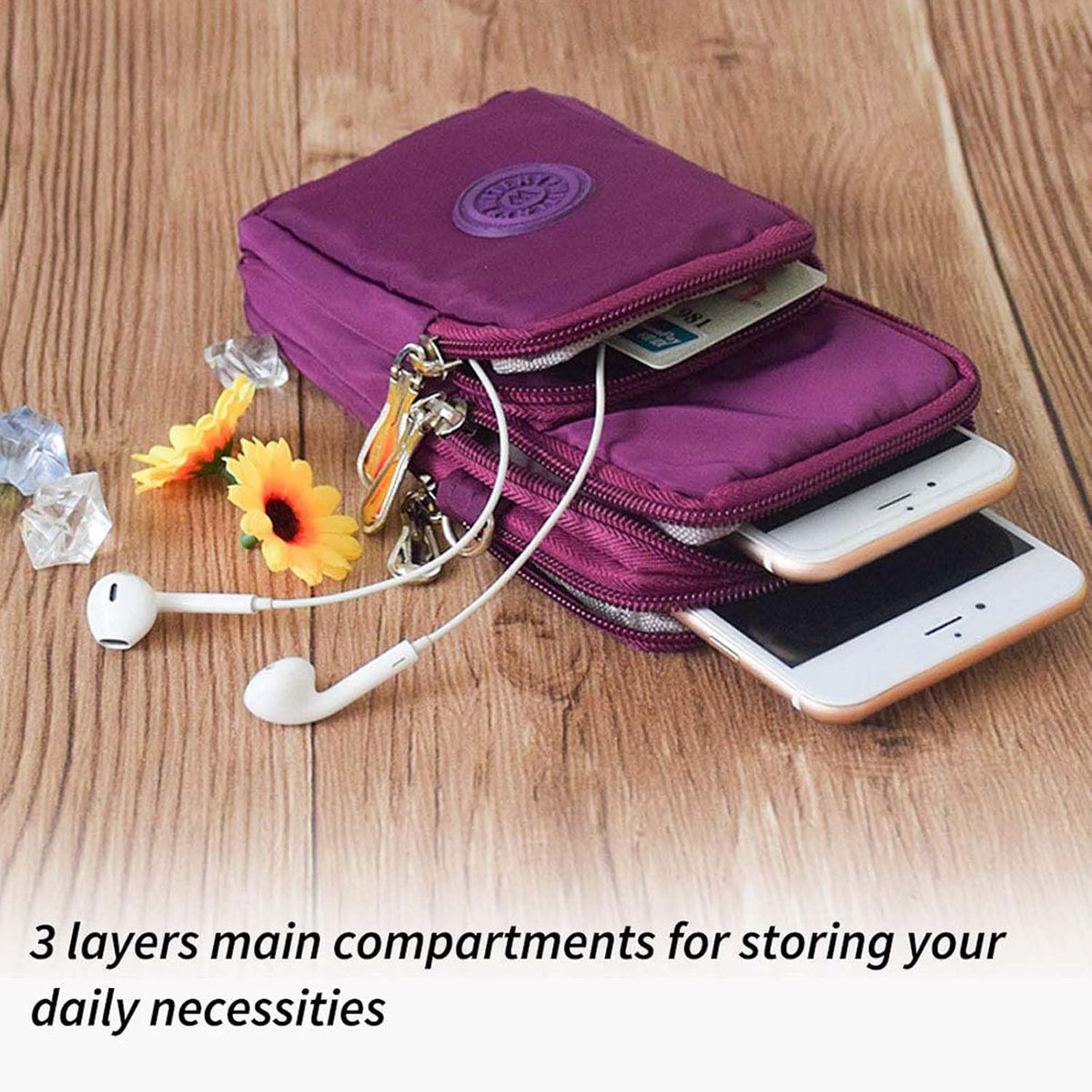 Waterproof Nylon Cute Crossbody Cell Phone Purse Smartphone Wallet Bag for Women