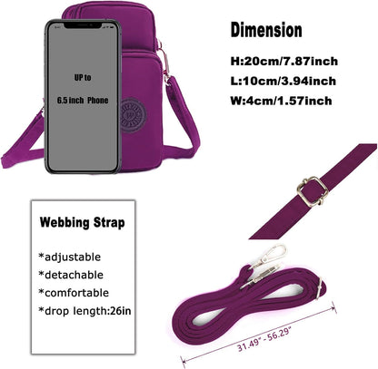 Waterproof Nylon Cute Crossbody Cell Phone Purse Smartphone Wallet Bag for Women