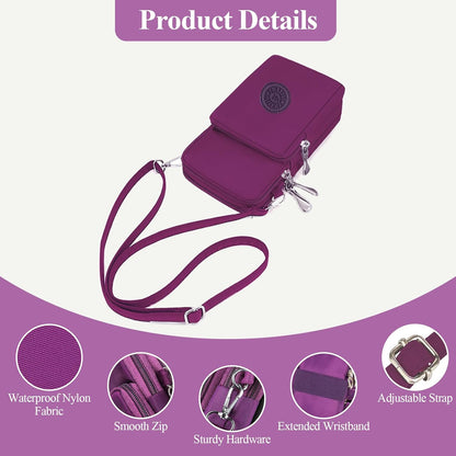 Waterproof Nylon Cute Crossbody Cell Phone Purse Smartphone Wallet Bag for Women