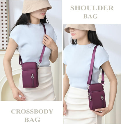 Waterproof Nylon Cute Crossbody Cell Phone Purse Smartphone Wallet Bag for Women