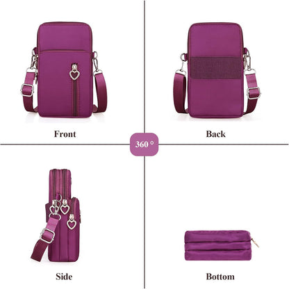 Waterproof Nylon Cute Crossbody Cell Phone Purse Smartphone Wallet Bag for Women