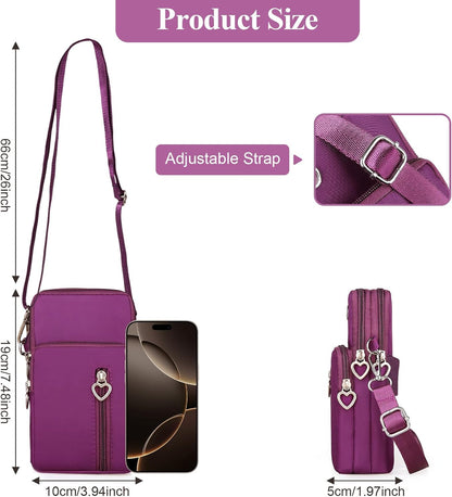 Waterproof Nylon Cute Crossbody Cell Phone Purse Smartphone Wallet Bag for Women