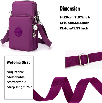 Waterproof Nylon Cute Crossbody Cell Phone Purse Smartphone Wallet Bag for Women