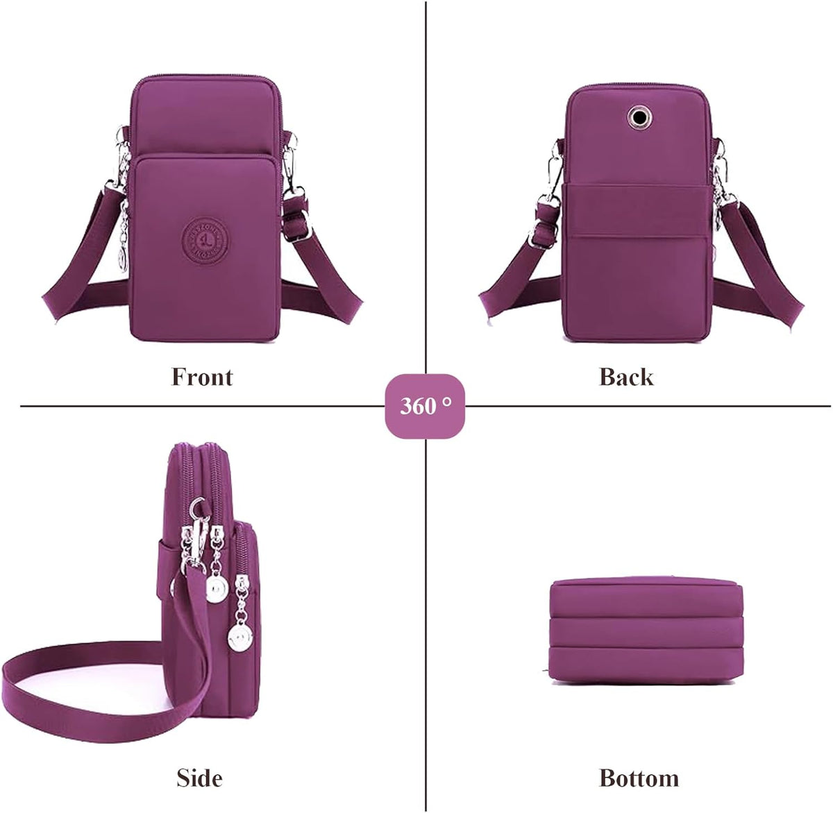Waterproof Nylon Cute Crossbody Cell Phone Purse Smartphone Wallet Bag for Women