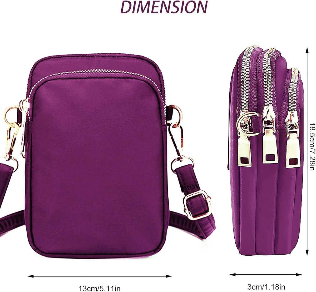 Waterproof Nylon Cute Crossbody Cell Phone Purse Smartphone Wallet Bag for Women