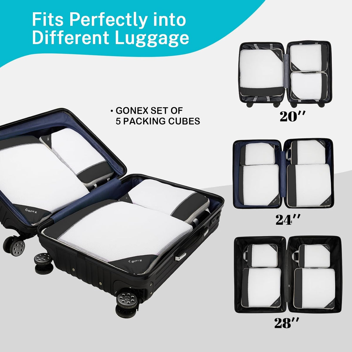 Compression Packing Cubes, Extensible Storage Mesh Bags Organizers