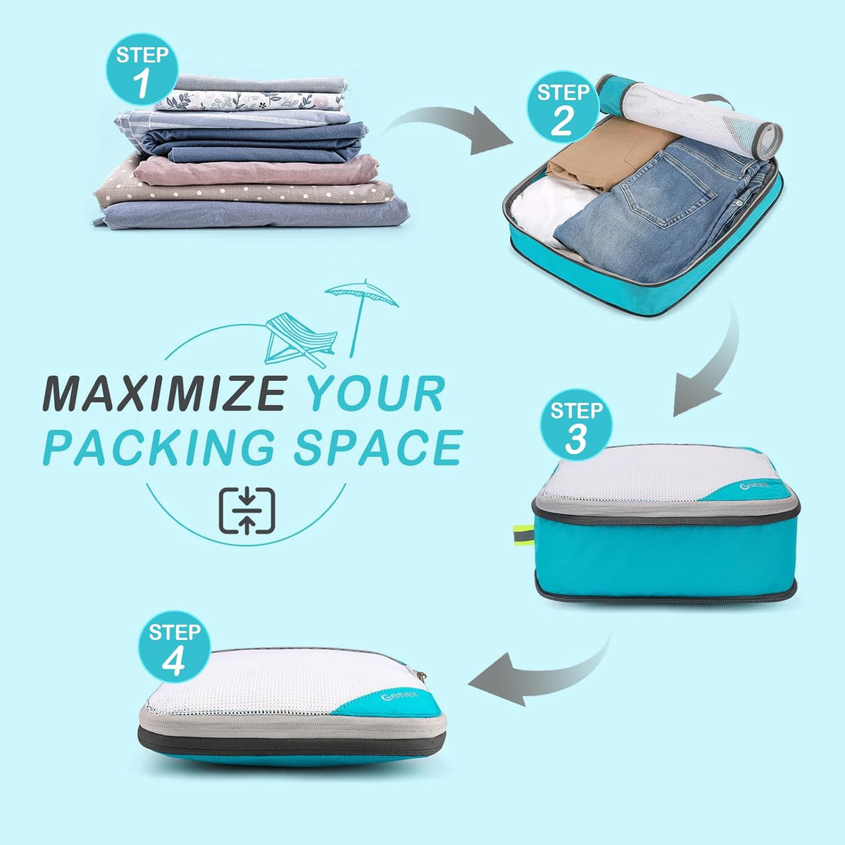 Compression Packing Cubes, Extensible Storage Mesh Bags Organizers