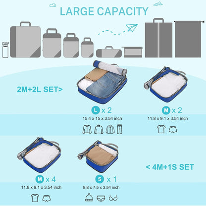 Compression Packing Cubes, Extensible Storage Mesh Bags Organizers