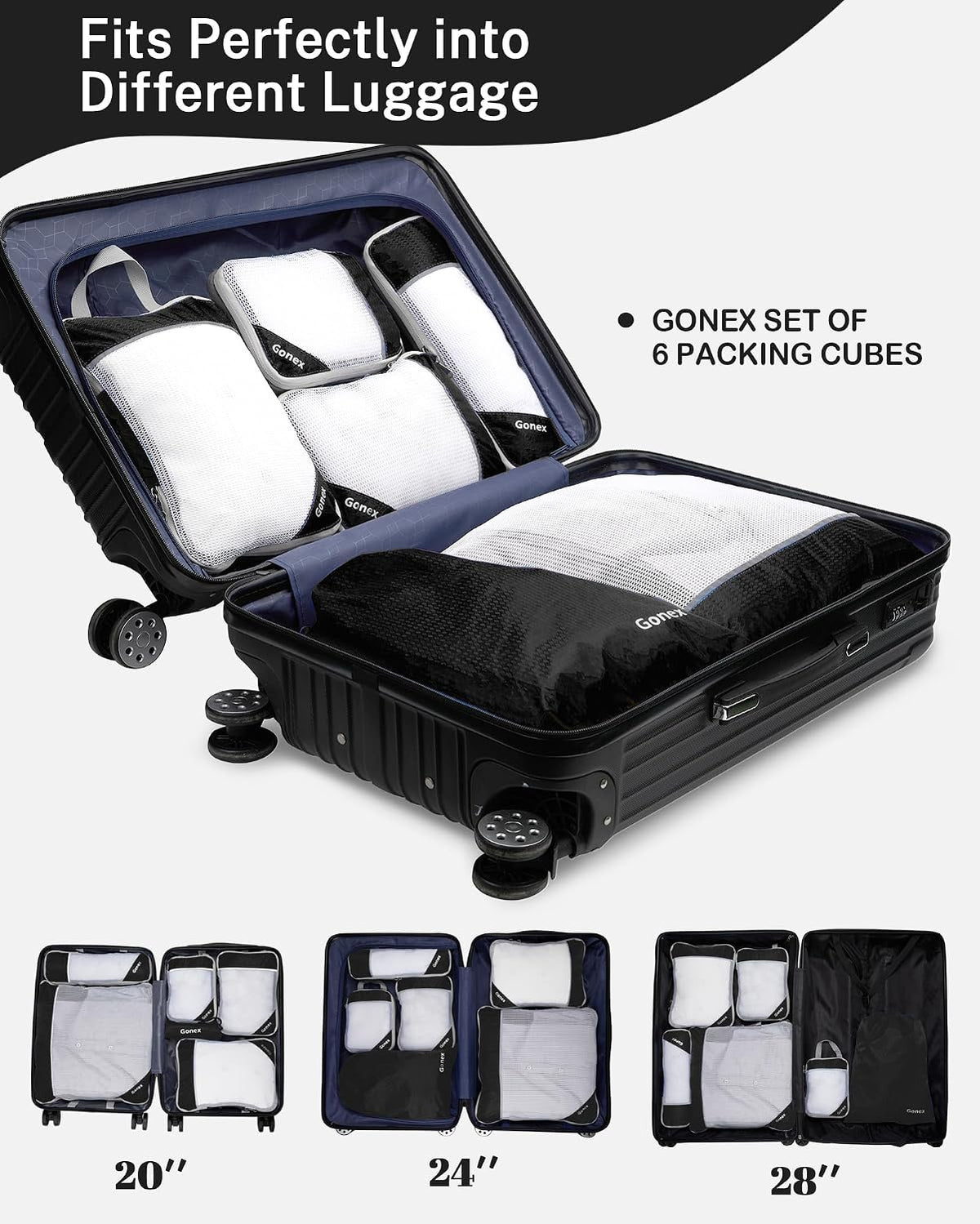 Compression Packing Cubes, Extensible Storage Mesh Bags Organizers