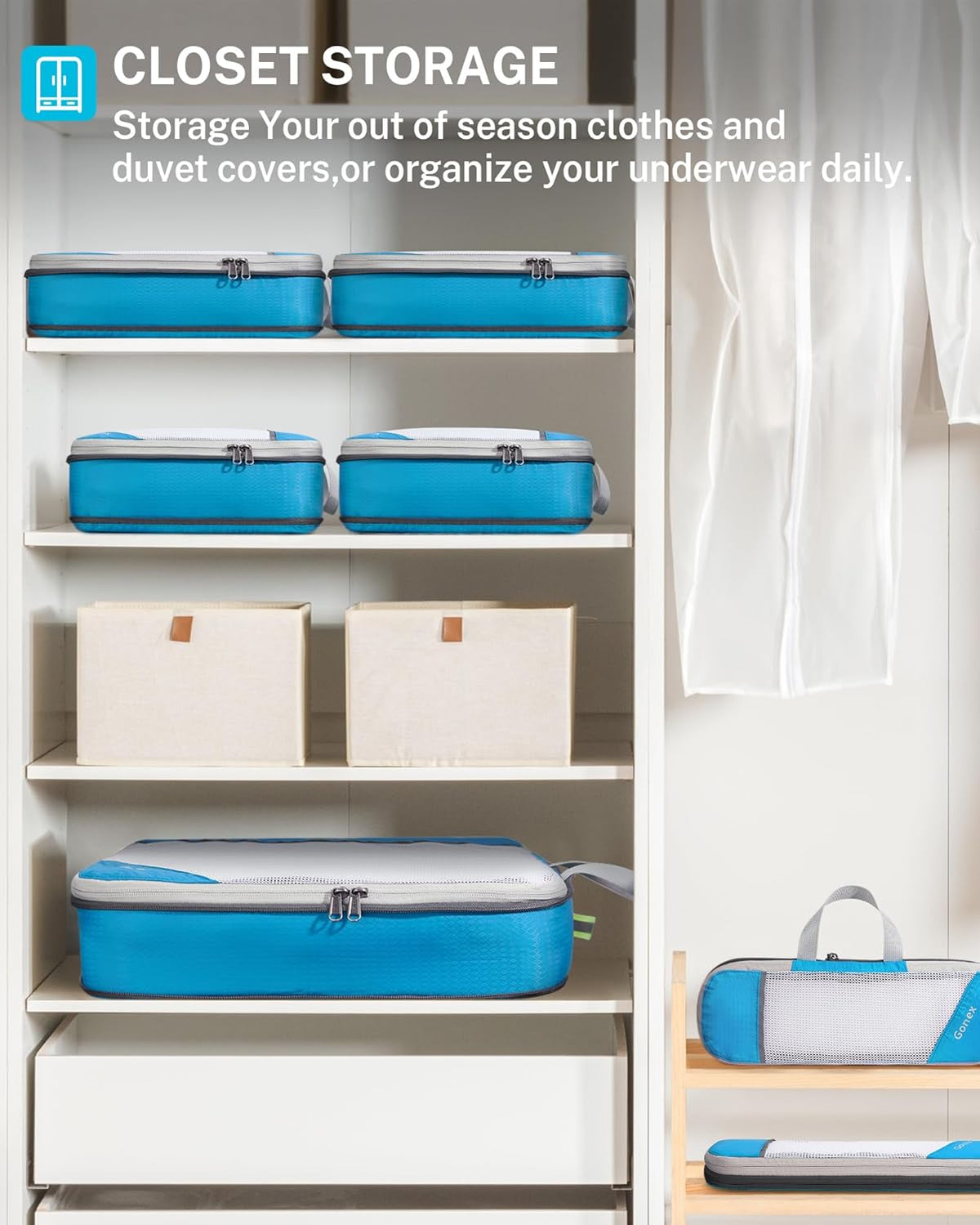 Compression Packing Cubes, Extensible Storage Mesh Bags Organizers