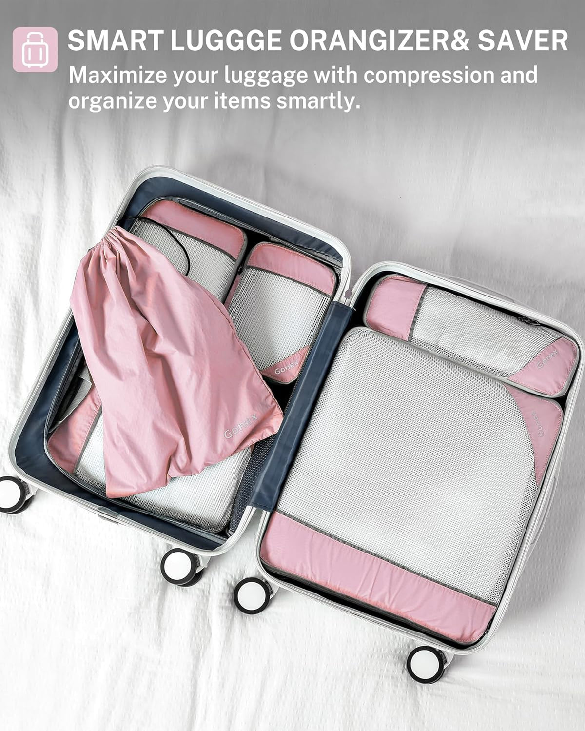 Compression Packing Cubes, Extensible Storage Mesh Bags Organizers