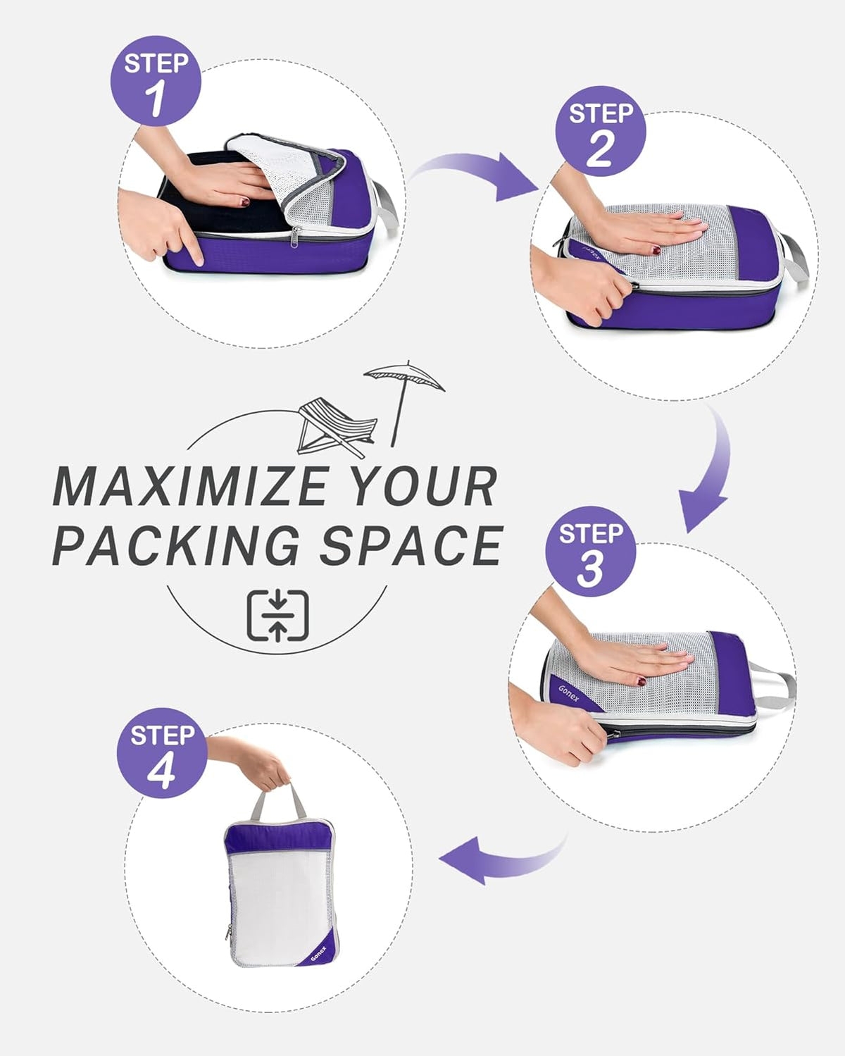 Compression Packing Cubes, Extensible Storage Mesh Bags Organizers