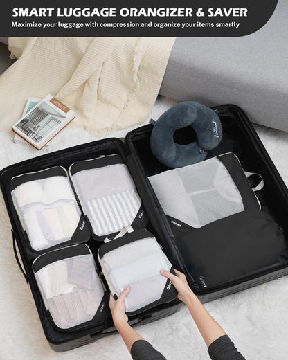 Compression Packing Cubes, Extensible Storage Mesh Bags Organizers