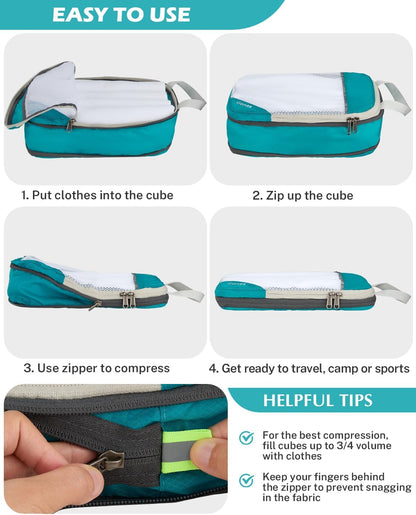 Compression Packing Cubes, Extensible Storage Mesh Bags Organizers