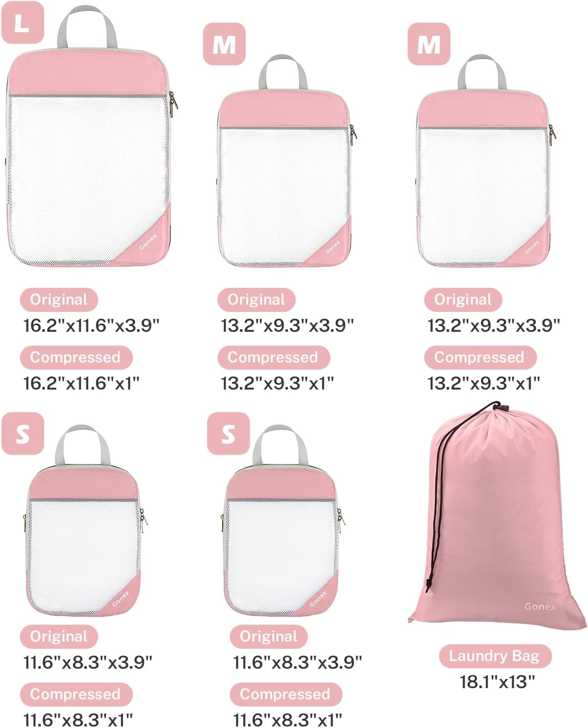 Compression Packing Cubes, Extensible Storage Mesh Bags Organizers