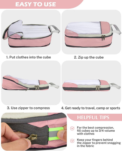Compression Packing Cubes, Extensible Storage Mesh Bags Organizers