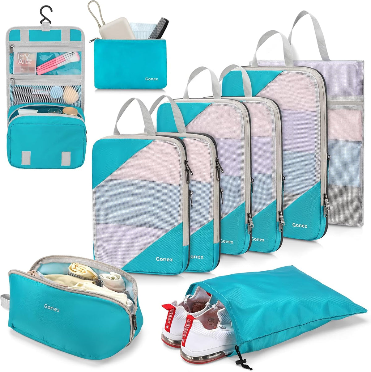 Compression Packing Cubes, Extensible Storage Mesh Bags Organizers