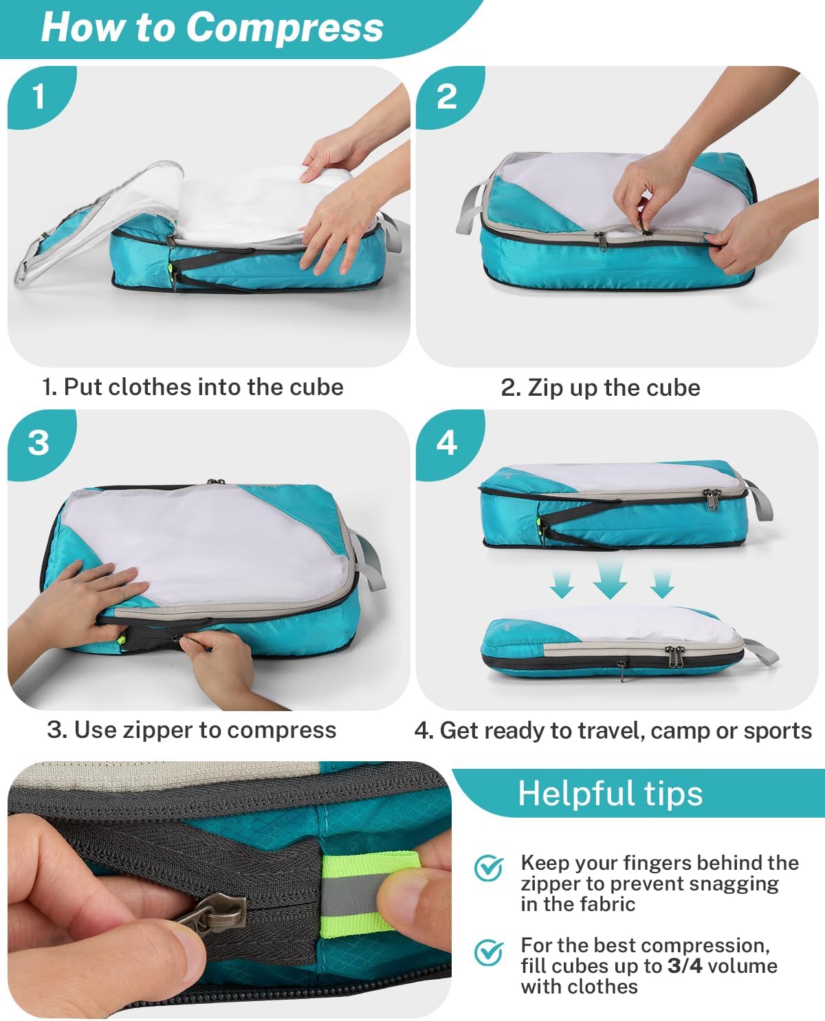 Compression Packing Cubes, Extensible Storage Mesh Bags Organizers