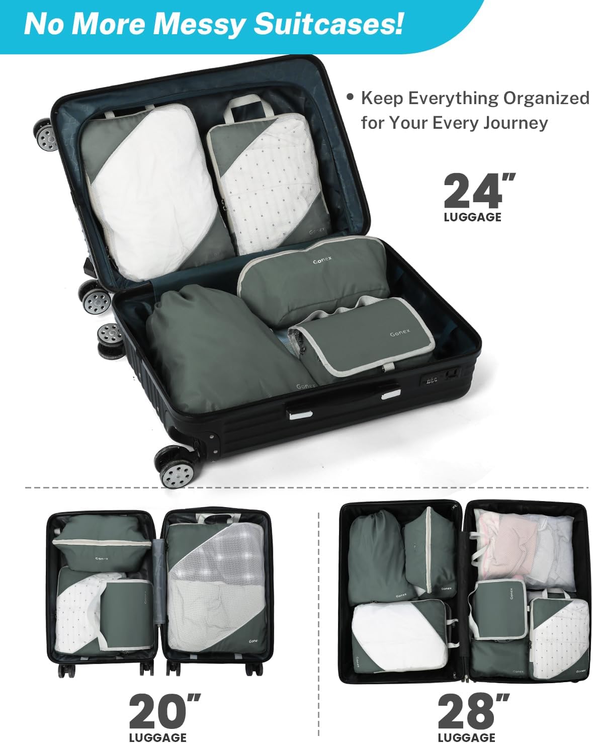 Compression Packing Cubes, Extensible Storage Mesh Bags Organizers