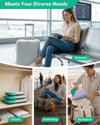 Compression Packing Cubes, Extensible Storage Mesh Bags Organizers